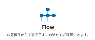 Flow - お見積りから工事完了までの流れをご確認できます。